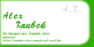 alex kaubek business card